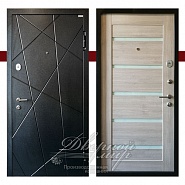 Входная дверь  в квартиру, МДФ с белым матовым стеклом, ГРАНД ДМ-440  в производственной компании Дверной Мир