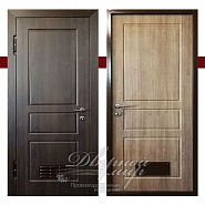 ДМ-831. Входная металлическая дверь в котельную с вентиляционной решеткой  в производственной компании Дверной Мир