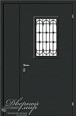 Техническая дверь полуторная со стеклом и решеткой ДВМ-966