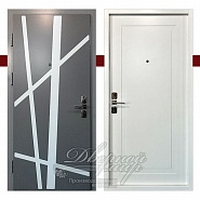 Входная двухцветная дверь для квартиры ТРИУМФ ДМ-441 CISA  в производственной компании Дверной Мир