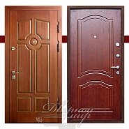 Металлическая дверь с филенчатым МДФ шпон дерева: ПРИМА ДМ-554  в производственной компании Дверной Мир