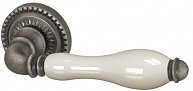 Ручка раздельная ARMADILLO Silvia CL1-AS/LWP-109 Античное серебро/бежевый фарфор  в производственной компании Дверной Мир
