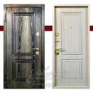 ЭЛИТ ДМ-579. Входная дверь в квартиру с МДФ, черная с золотой патиной + белёный дуб.  в производственной компании Дверной Мир