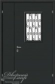 Техническая дверь двухстворчатая со стеклом и решеткой ДВМ-958