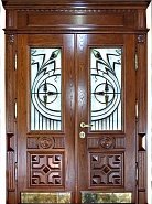 Двупольная дверь, отделанная массивом дерева ДВМ-908  в производственной компании Дверной Мир