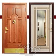 Дверь с зеркалом для квартиры и частного дома: филенчатый МДФ + МДФ ПРИМА ДМ-551  в производственной компании Дверной Мир