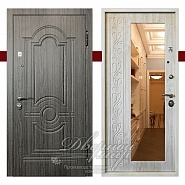 ГРАНД ДМ-512. Входная металлическая дверь в квартиру с зеркалом, замки Гардиан  в производственной компании Дверной Мир