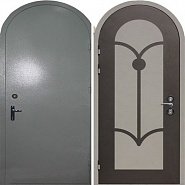 Арочная дверь порошковое напыление + МДФ ДВМ-852  в производственной компании Дверной Мир