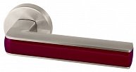 Ручка раздельная ARMADILLO CUBE URB3 SN/Bordo-18 Матовый никель/бордовый  в производственной компании Дверной Мир
